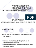 Analysis of Epidemiologic Studies: Exploring The Role of Errors in Measurement