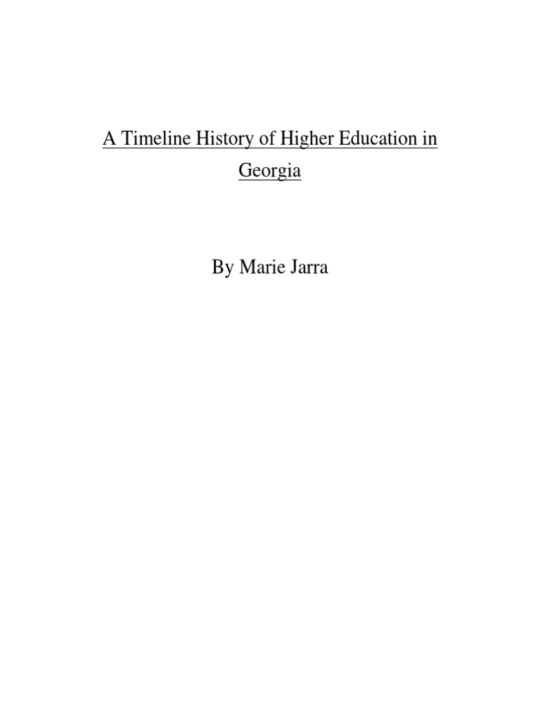 A Timeline History of Higher Education in Marie Jarra