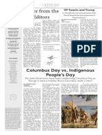Letter From The Editors: Columbus Day vs. Indigenous People's Day