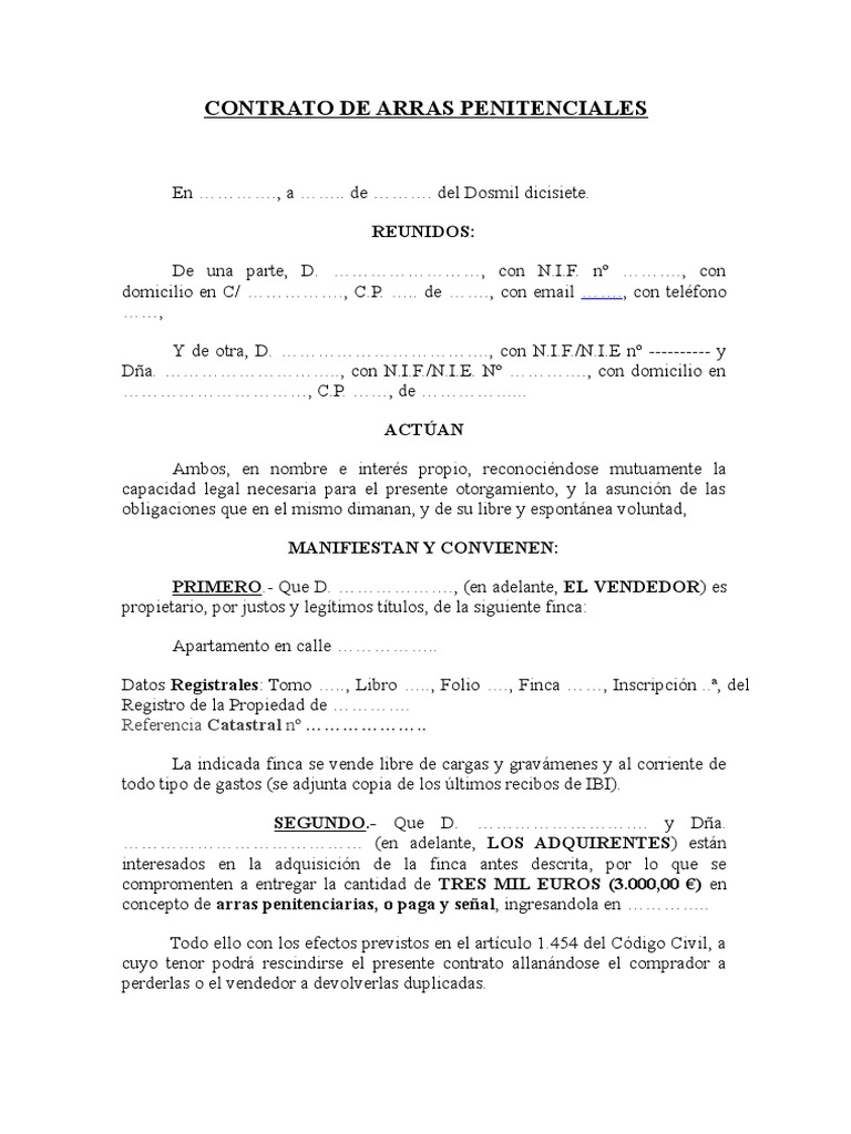 Contrato de Arras Gobierno Política