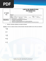Matematica 6o Ano p2 3o Bim Lista