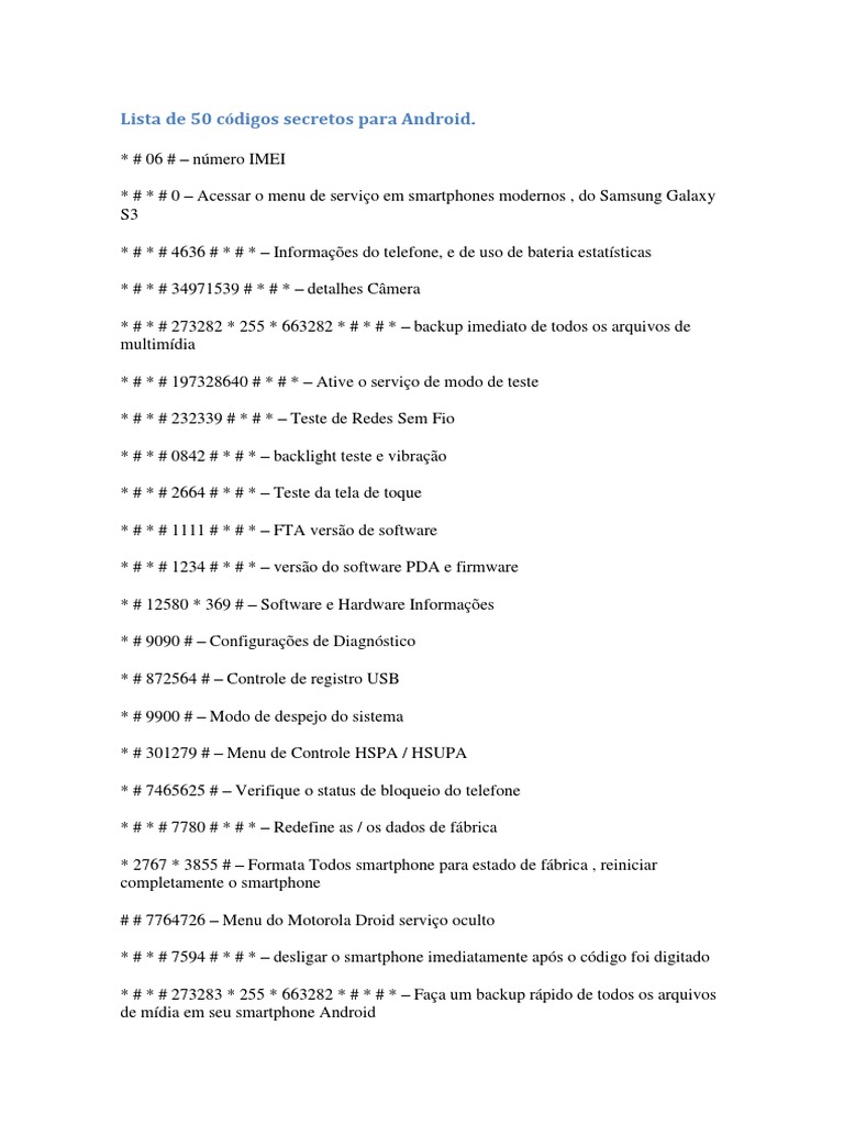Você Conhece Esses Códigos Secretos do Android? - Assuntos