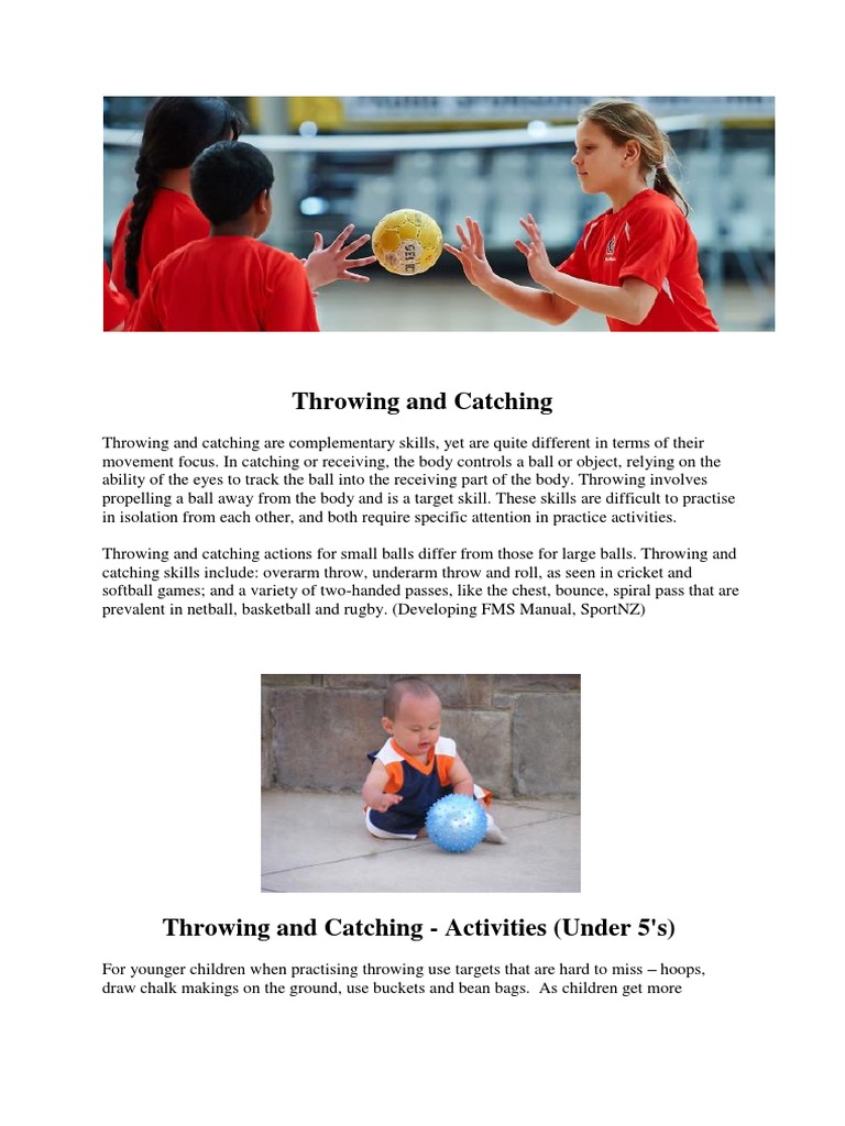 Throwing and Catching Activities - Rugby World Cup Special | PDF | Arm ...