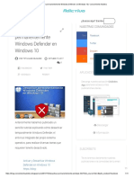 Desactivar Permanentemente Windows Defender en Windows 10