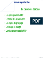 Cours 06 Planification de La Production MRP Material Requirements Planning