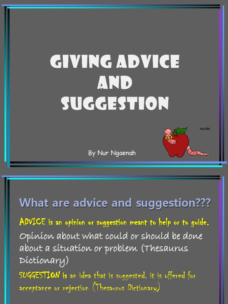Understanding Advice vs. Suggestion | PDF