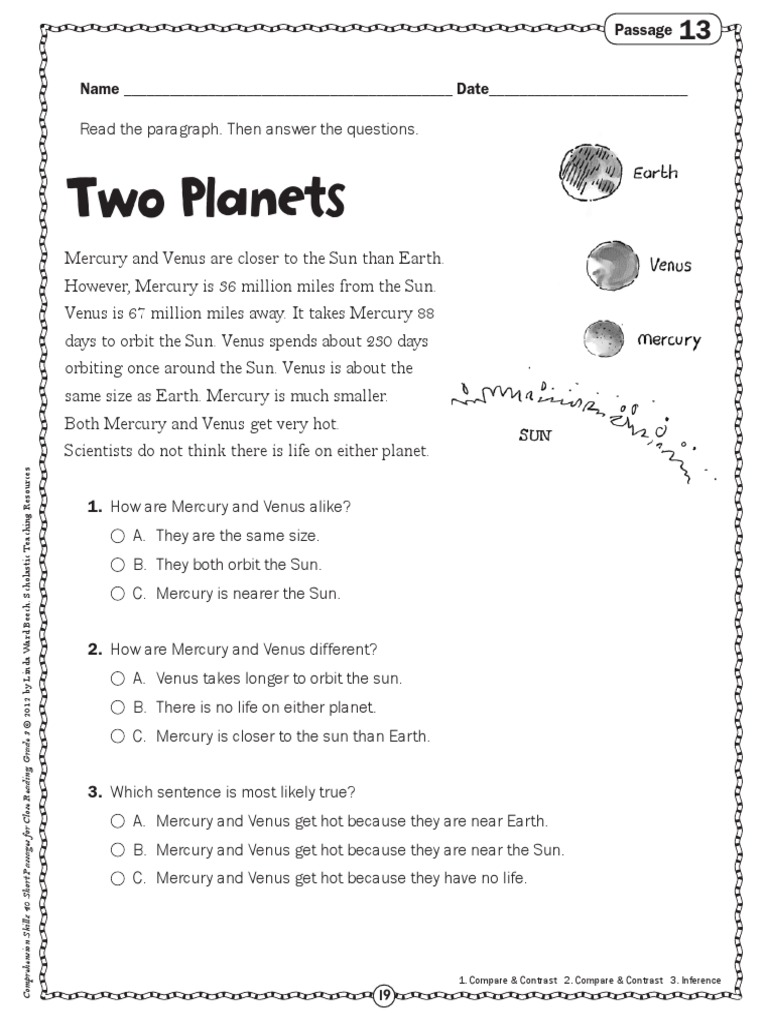 Closed Reading 13 - Two Planets | PDF | Reading Comprehension ...