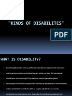 Kinds of Disabilites