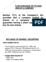 Buy Back of Shares