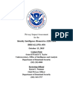 Privacy Impact Assessment For The: Identity Intelligence Biometrics (I2B) Pilot DHS/ALL/PIA-054 October 13, 2015