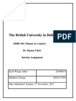 The British University in Dubai: SDBE 501 Climate & Comfort