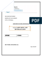 MUSANZE POLYTECHNIC HOSPITALITY MENU