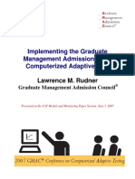 Implementing The Graduate Management Admission Test Computerized Adaptive Test