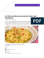 Cook As Cinco Receitas Que Precisa de Saber Com - Esparguete - Observador