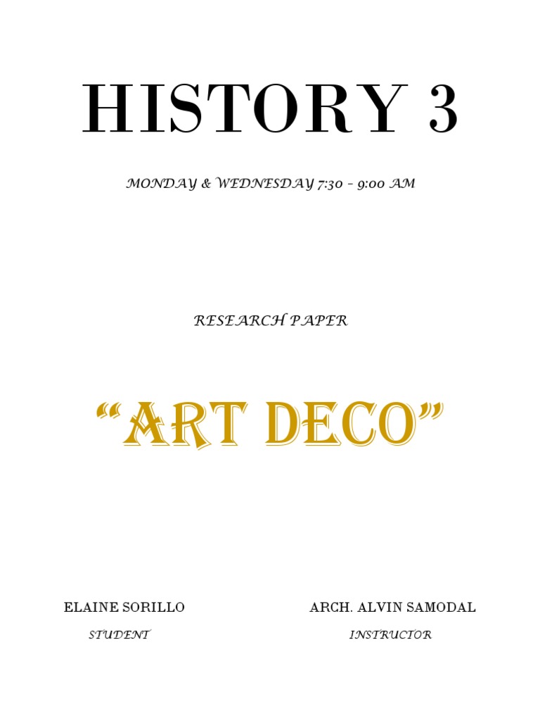 Art Deco History PDF Art Deco Window