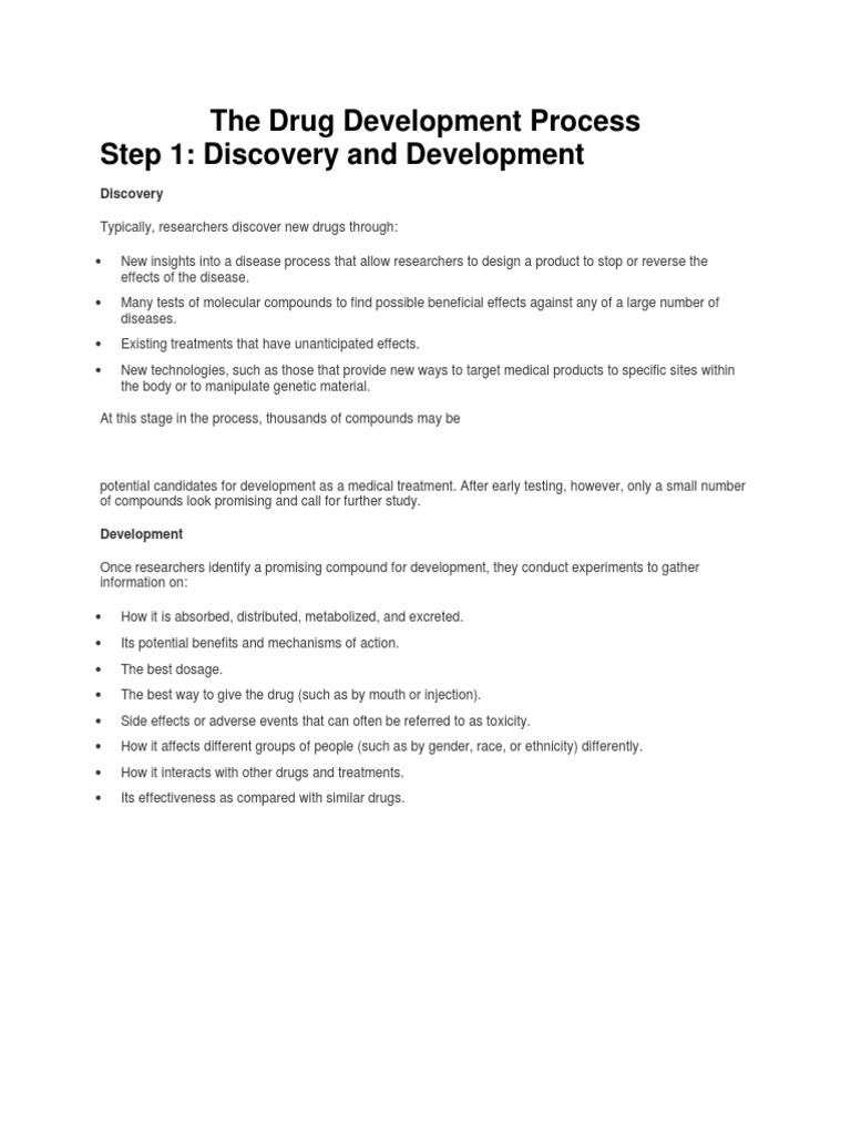 The Drug Development Process | PDF | Phases Of Clinical Research ...