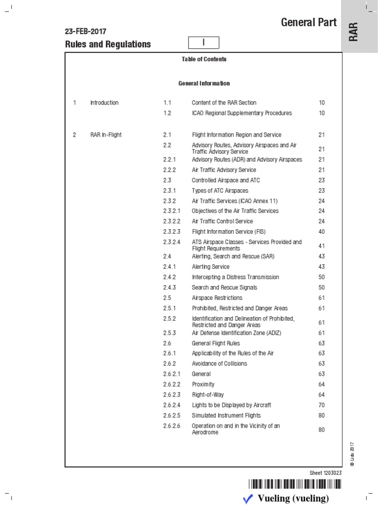 Rules and Regulations EASA Instrument Flight Rules Visual Flight Rules