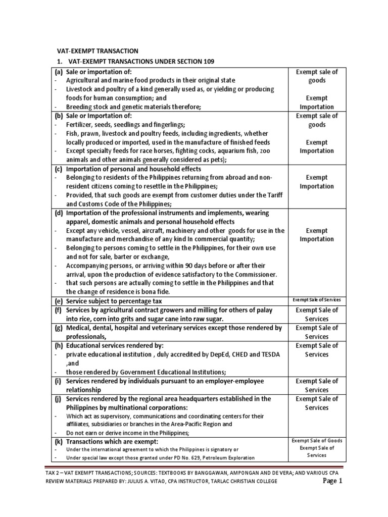04 Vat Exempt Transactions | PDF | Value Added Tax | Taxes
