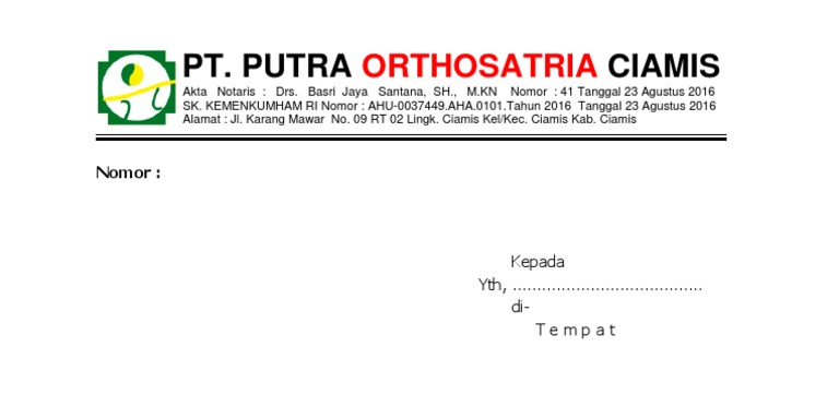 Kop Surat Notaris Contoh Kop Surat
