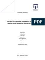 La Comunidad Como Ámbito de Ciudadanía - Carácter Político Del Trabajo Psicosocial Comunitario