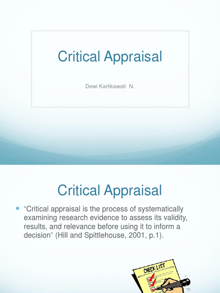 Critical Appraisal PDF Question Real Estate Appraisal