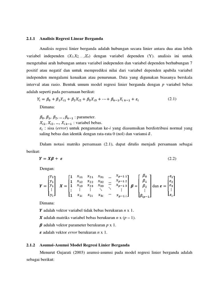 Analisis Regresi Linear Berganda