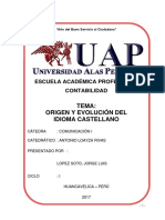Monografia Origen y Evolucion Del EspaÑol UAP