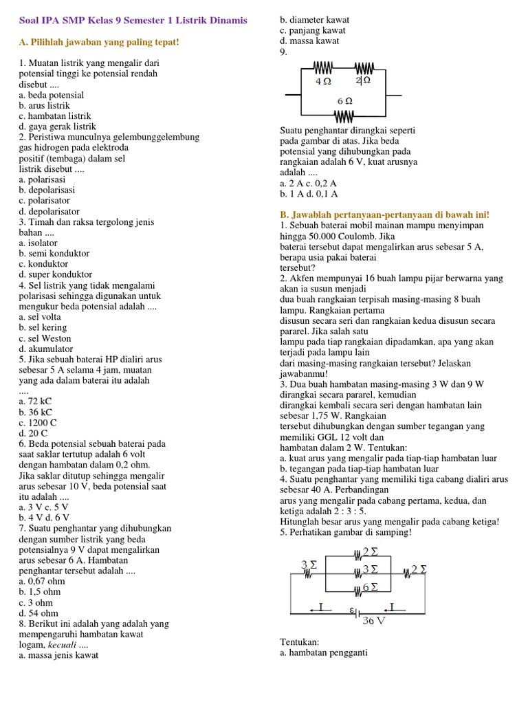 Soal Fisika Smp Kelas 9 Pdf