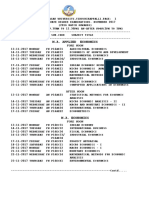 BDU PG Exam Timetable