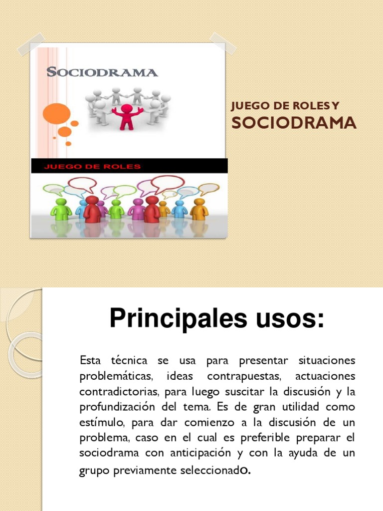 Juego de Roles y Sociodrama Diapositivas Adultos Cognición