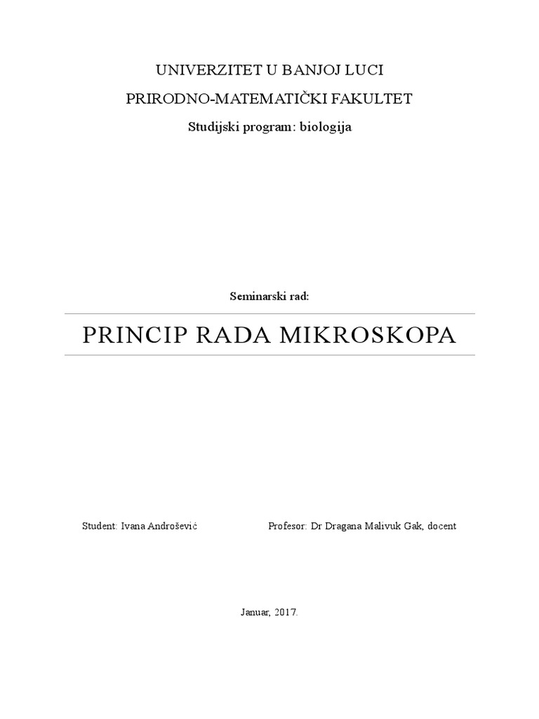 Princip Rada Mikroskopa1 | PDF
