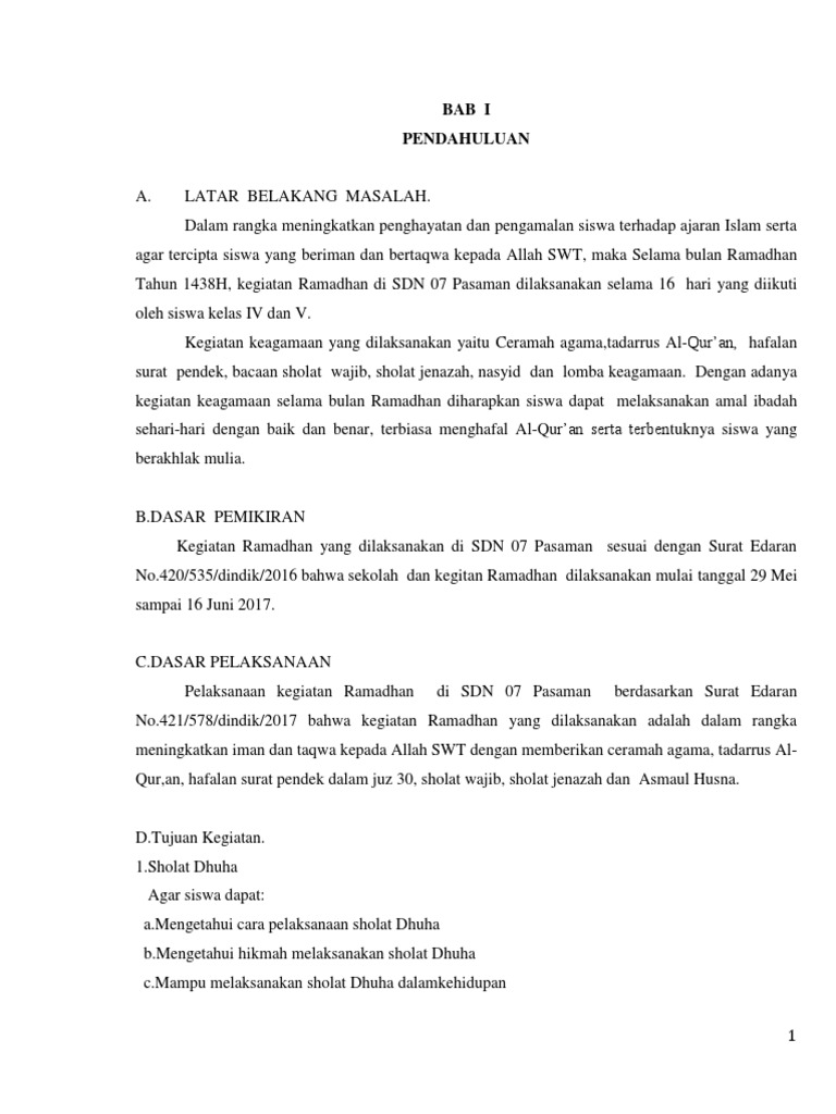 Laporan Kegiatan Ramadhan