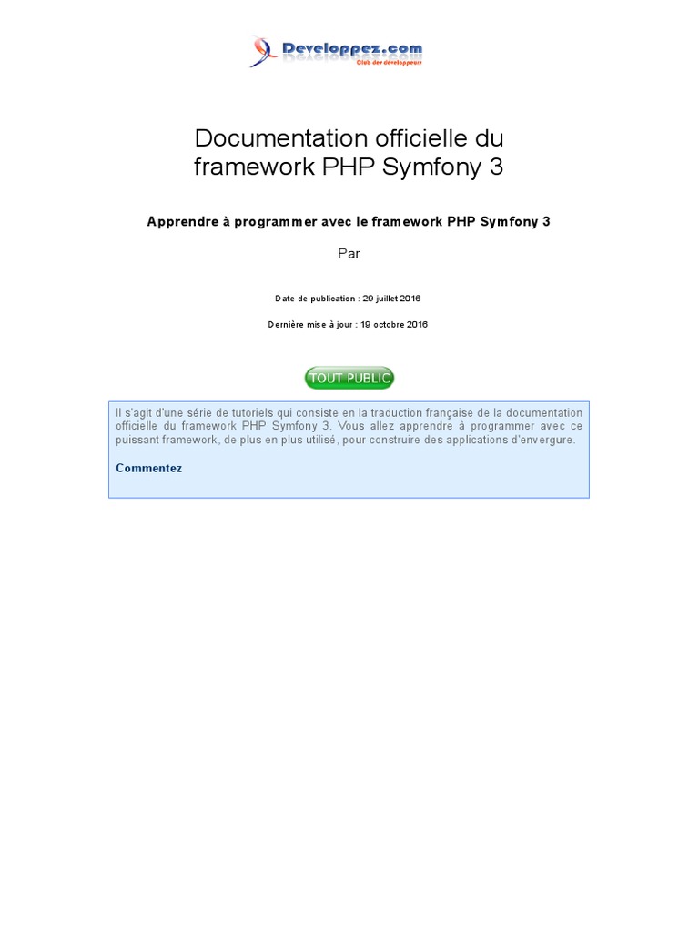 Officielle Symfony 3 | PDF | PHP | Informatique