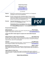 Business Project Resume Summary