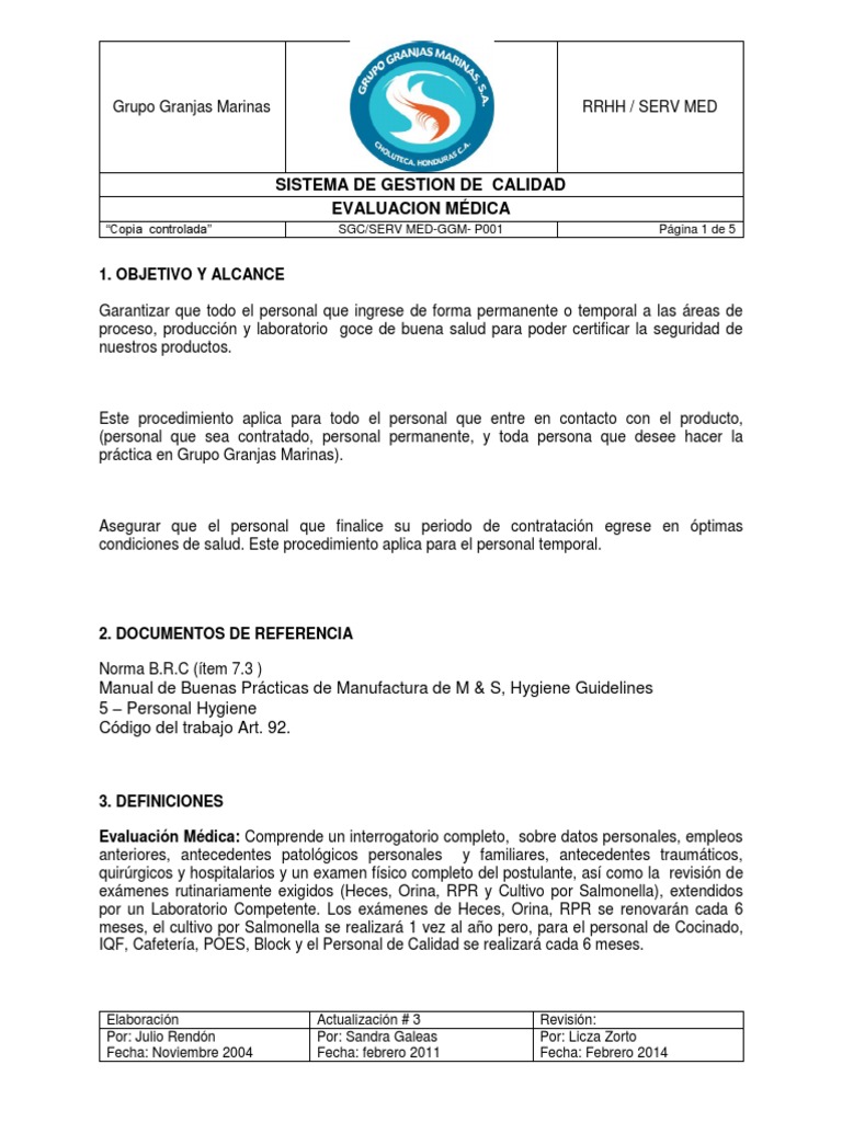 Evaluacion Medica | Laboratorios | Calidad (comercial)