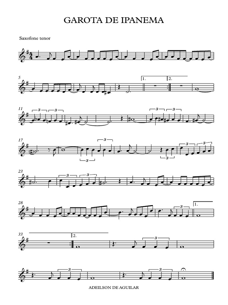 Garota de Ipanema | PDF | Organologie élémentaire | Instruments de ...