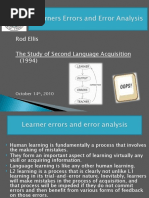 Error Analysis and Interlanguage | PDF | Second Language