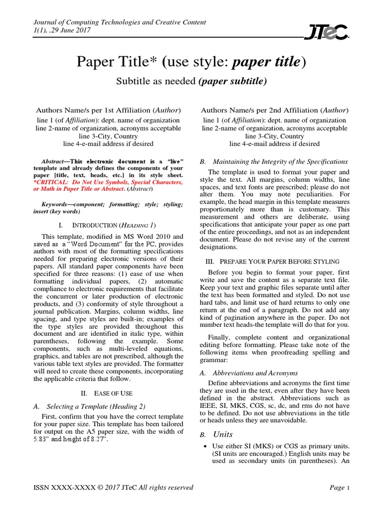 JTeC Template v2 | PDF | Bracket | Comma
