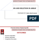 Insertion and Deletion in Arrays