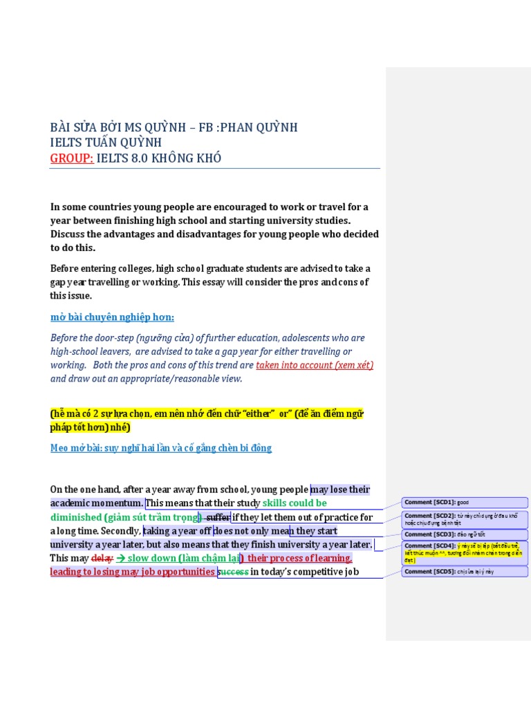 gap year ielts essay