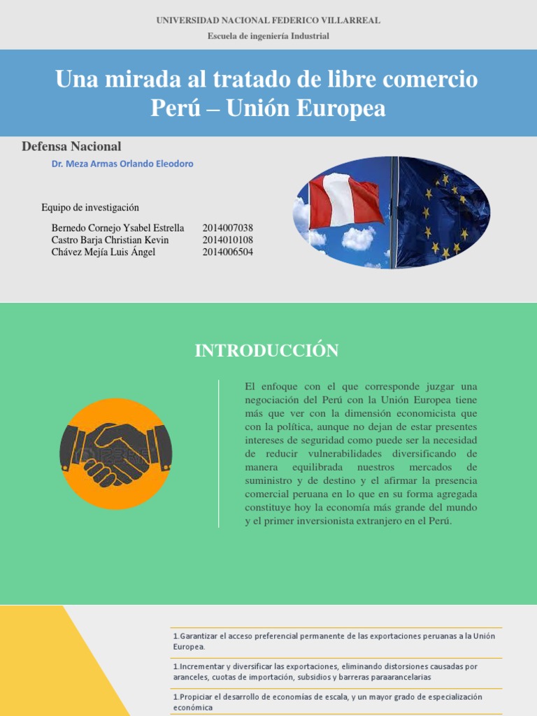 Una Mirada Al Tratado de Libre Comercio Perú Unión Europea | PDF ...