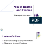 Analysis of beams and frames theory with shear and moment functions