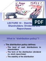 LECTURE 10 - Distributions To Shareholders: Dividends and Repurchases