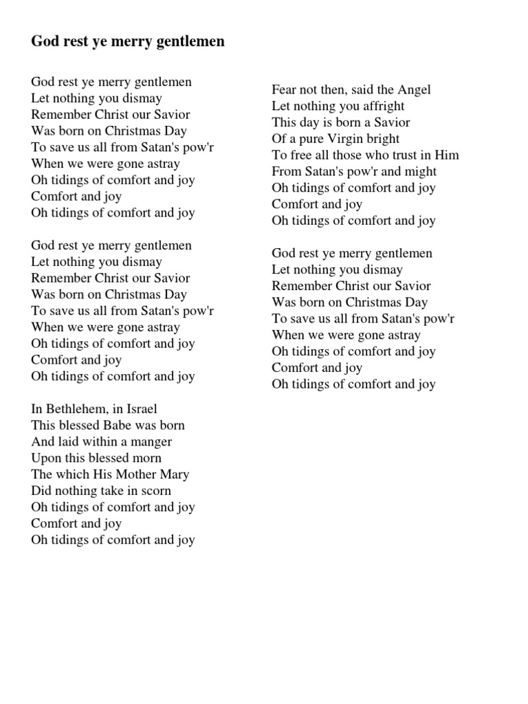 God Rest Ye Merry Gentlemen
