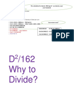 D /162 Why To Divide?: Area (Pi /4) Density of Steel 7850 KG/ Cub Meter Weight Volume X Density