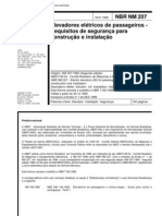 NBR NM 207 - 1999 -Elevadores elétricos de passageiros - Requisitos de segurança para construção e instalação