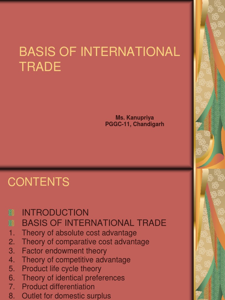 Basis of International Trade Theories | PDF | Economics | Economies
