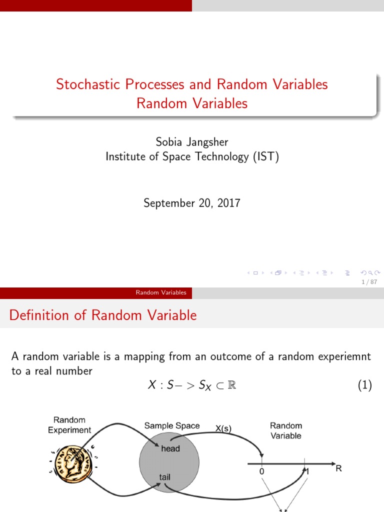 Stochastic Processes and Random Variables Random Variables: Sobia ...