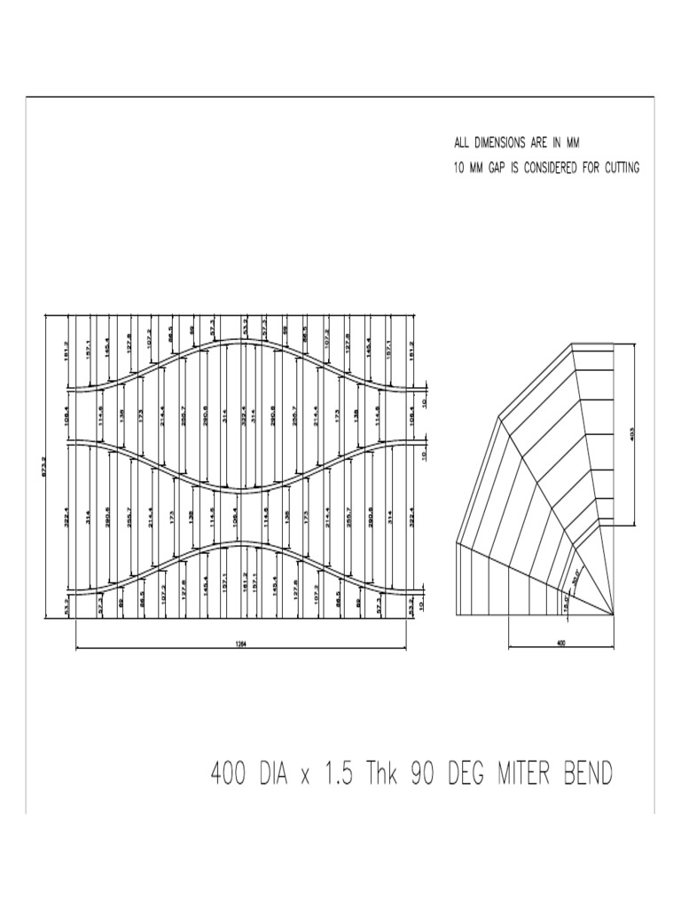 MITER BEND DEVELOPMENT 400 Dia.-Model PDF | PDF