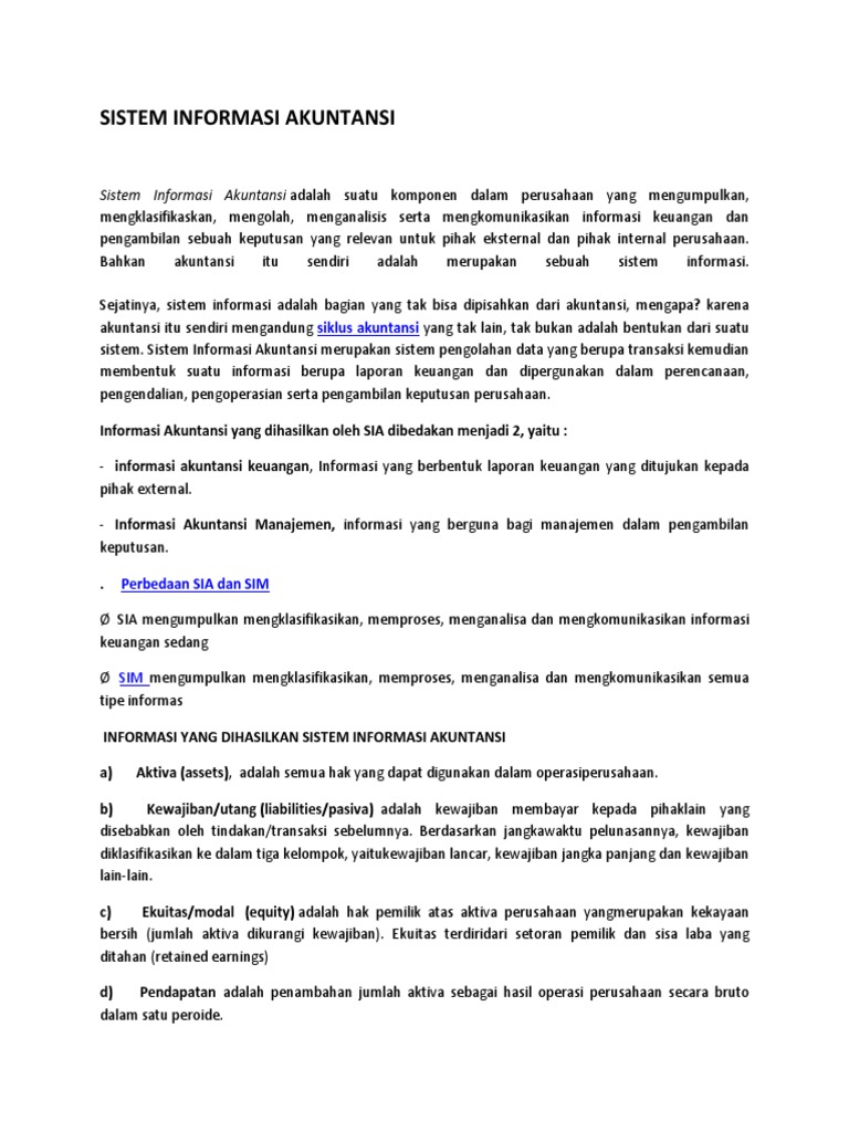 Kesimpulan Sistem Informasi Akuntansi